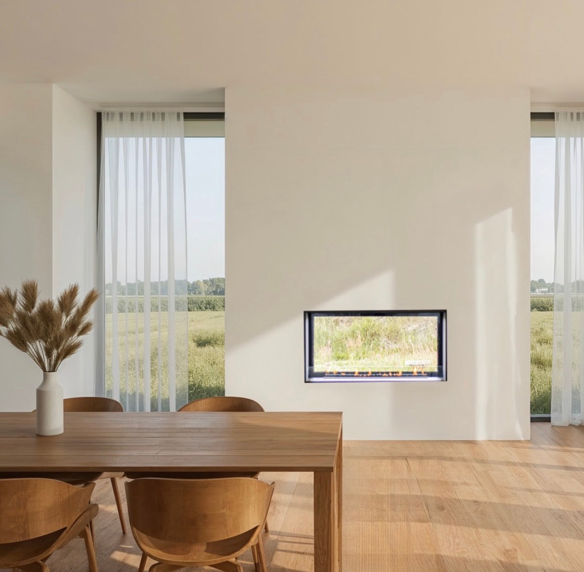 Decoflame Net Zero Emission F6 Fireplace Insert - Smart Home Control & 20.5 to 80 Hour Long Burn Times